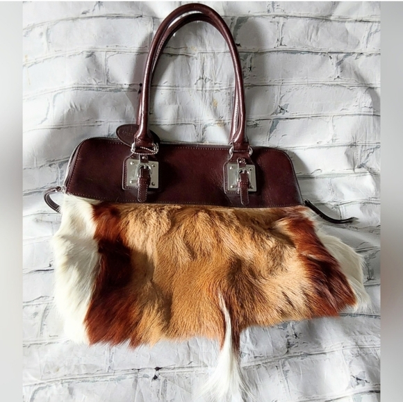 Wilson's Leather Springbok Fur and Brown Leather Bag - Picture 6 of 9